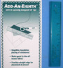 The Add An Eighth allows you to use your rotary cutter when foundation piecing to trim excess fabric and provide a straight line for placement of the next fabric piece. Simplifies foundation piecing of miniatures.  Works great to trim off excess fabric.  Provides straight edge for placement of pieces.