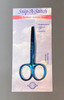 Stitch scissors to lift and snip unwanted stitches.
Fine needle art stainless scissor.  Great for embroidery, needle art, sewing.
Blue Titanium  like handles.