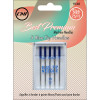 Blue Tip needles have a slight ball point for use with both woven and knit fabrics. Ultra smooth and enlarged eye enables skip free embroidery even with the most detailed designs. Blue Tip needles have a slight ball point for use with both woven and knit fabrics. Ultra smooth and enlarged eye enables skip free embroidery even with the most detailed designs.