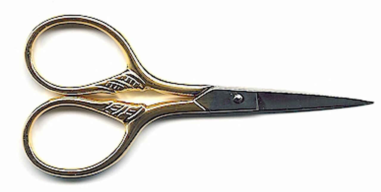 Dovo 200-353 Gold Embroidery Scissors Scallops 3-1/2