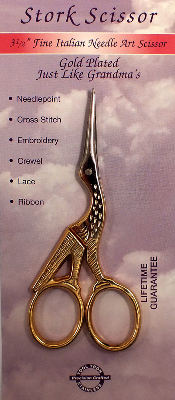 3 1/2 Inch Fine Italian Ruby-Eyed Stork Scissors