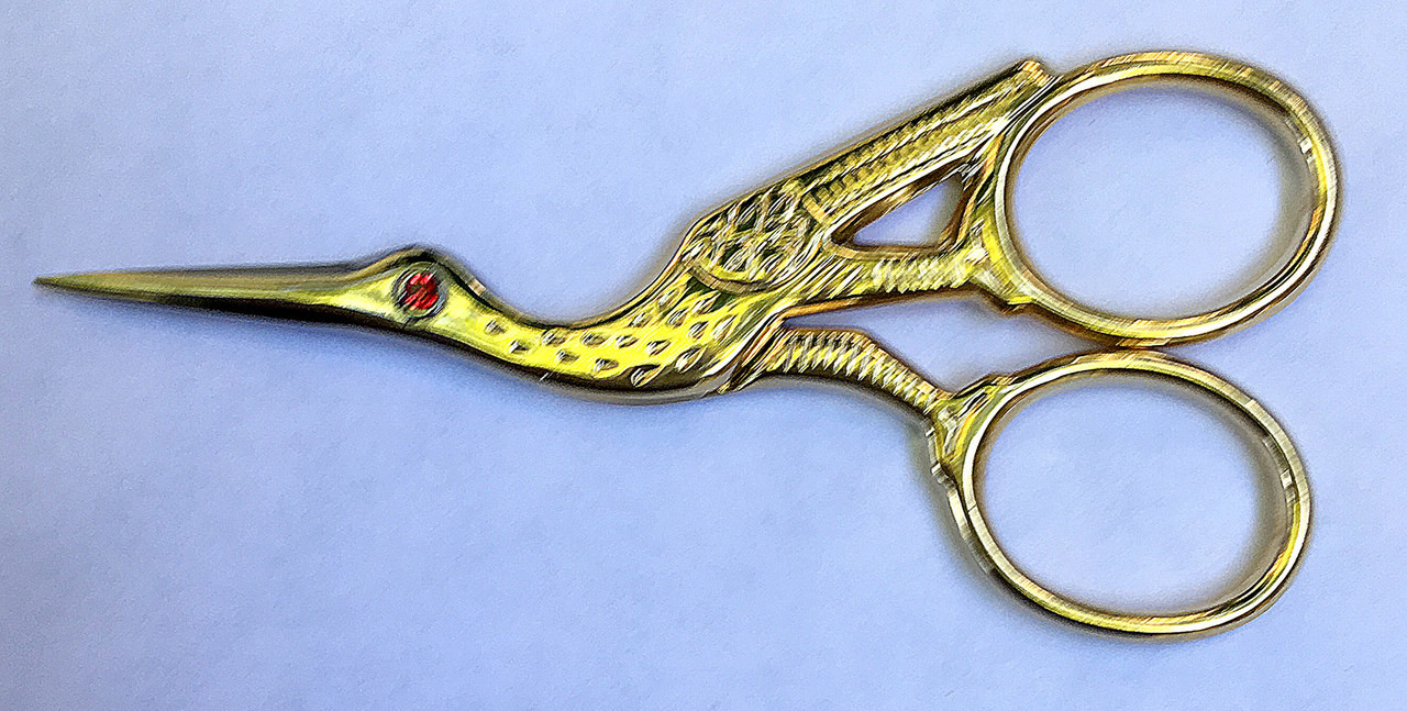 Ruby Red Swarovski Crystal Stork Scissors