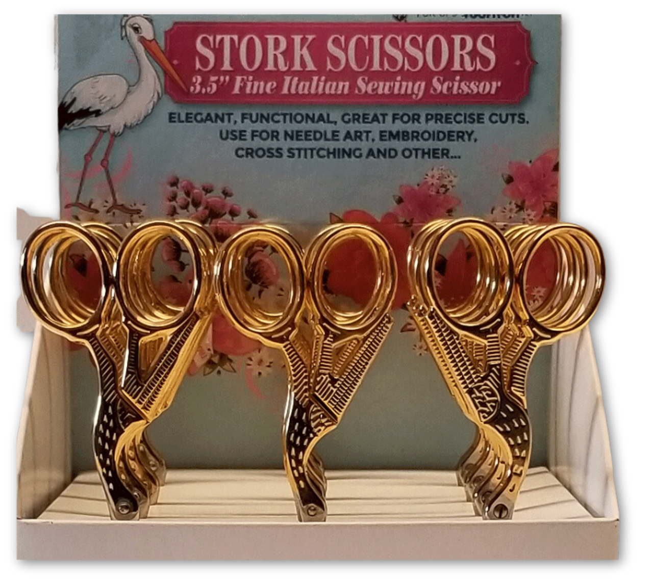 3 1/2 Inch Fine Italian Ruby-Eyed Stork Scissors