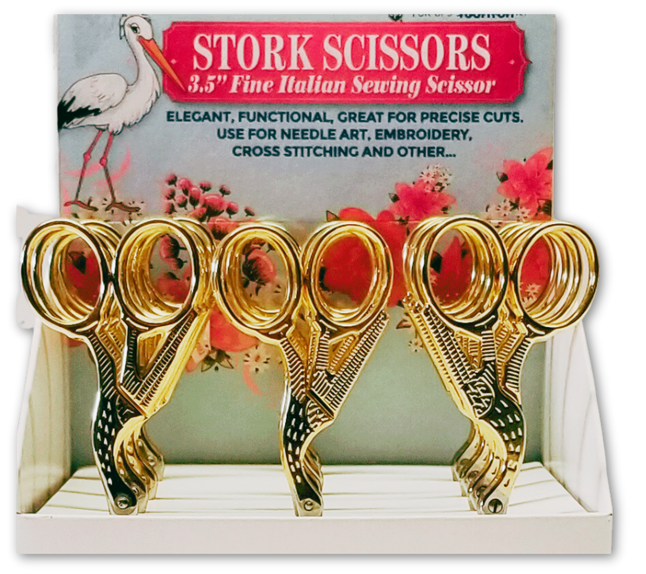 Decorative Travel 3.5 inch Stork Scissors - Super Sharp Scissors