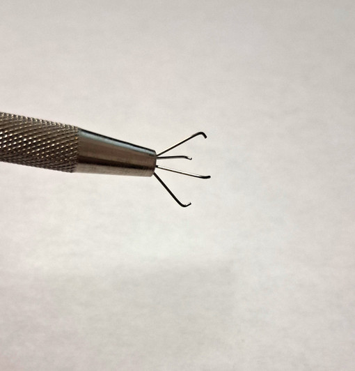 Secure 4-Prong Grip: Features four spring-loaded, contracting wire jaws that provide a firm but gentle hold on stones, ensuring they remain scratch-free during inspection.