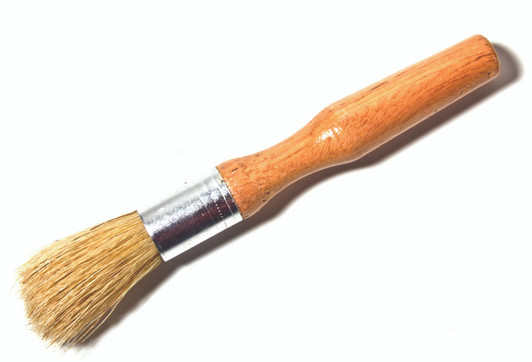 Dusting Brush.  100% white China bristles.  Removes dust, dirt, and lint from hard to reach crevices, sewing machine locations and other work areas.