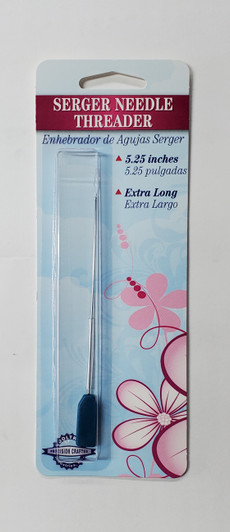5.25 inch extra long Serger needle threader for those hard to reach needles. Fits most of your Serger needles.