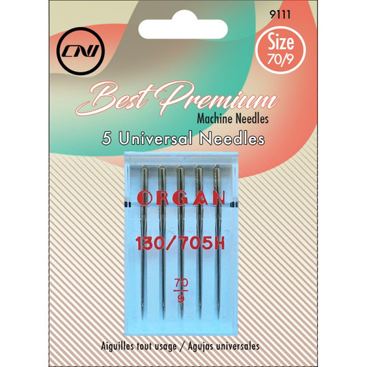 The Universal Needle has a slightly rounded ball point for general sewing, making it suitable for use with most wovens and knits.