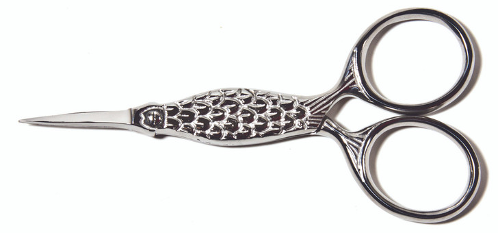 3.5 inch, fish-design scissor. Fine point. Stainless steel.  Grat for needleart and general sewing projects.