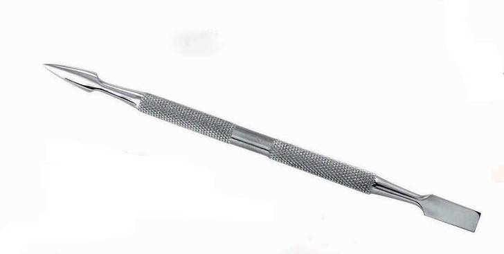 No-Slip grip for precise control with beveled flat-end to easily push back the cuticle.  Easy to use.  Professional series