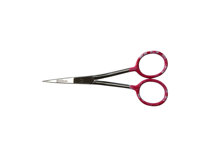 These Floral Design Scissors are can be used for applique and embroidery sewing projects.  4.75 inches in length with straight tip and curved handle. Great for close trimming.