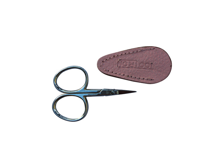 Precision cutting, stainless, steel, cuts to the tip, easily cuts thread, great for embroidery and needleart. Free leather sheath included.  Made in Italy.