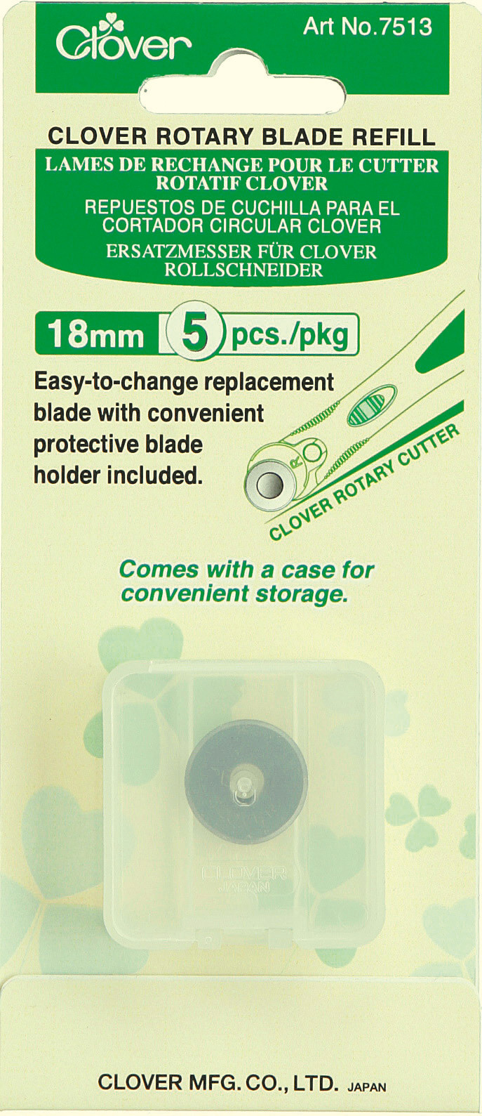 Clover 83866 Lama Rotante Di Ricambio 28 Mm – 2 Pezzi Con Protezione, Per Taglio Tessuti E Cucito