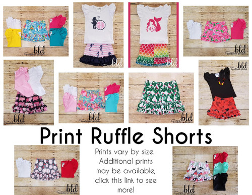 Print Ruffle Shorts