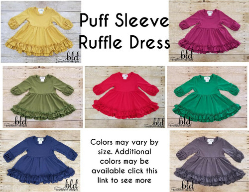 Puff Sleeve Ruffle Dresses