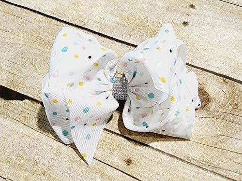 6" Pastel Dot Double Bling Bow