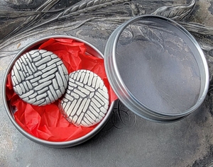 Timbrel Vault Stud Buttons - Set of 2 in a Re-usable Tin