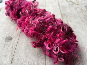 "Pink" Dirty Girl -Hand Spun & Hand Dyed Art Yarn-Gotland Glendale Ridge Farms