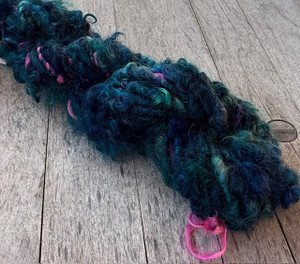 Midnight Blue Cotswold/Hot Pink Llama-Hand Shorn, Dyed & Spun-Dirty Girl Yarns