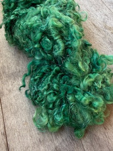 Green Cotswold & Sparkle - Hand Shorn, Dyed & Spun-Dirty Girl Yarns