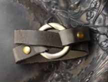 JUL - Bezel Ring Shawl Cuff-Pewter with Antique Brass