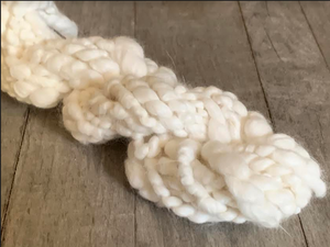 100% Hand-spun Angora - Natural White, American sourced and ethically harvested