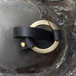 Round Ring Shawl Cuff-Black with Antique Brass Round Ring Shawl Cuff-Black with Antique Brass