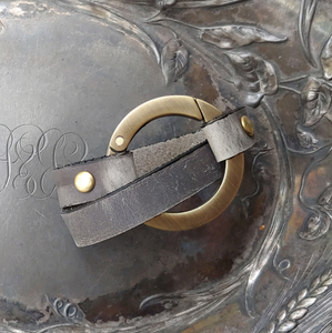 Round Ring Shawl Cuff-Pewter with Antique Brass