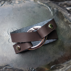 Flat Oval Ring Shawl Cuff-Bark with Glossy Nickel Flat Oval Ring Shawl Cuff-Bark with Glossy Nickel