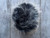 5" Large Faux Fur Pom Pom-Black with White Tips