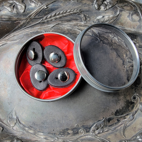 Mini Stud Buttons Gloss/ Retro-fit Kit - Set of 4 in a Re-usable Tin