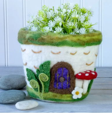 Woodland Cottage Felt Planter
