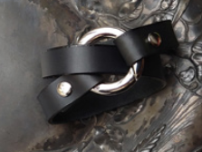 JUL - Bezel Ring Shawl Cuff-Black with Nickel