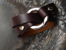JUL - Bezel Ring Shawl Cuff-Espresso with Nickel