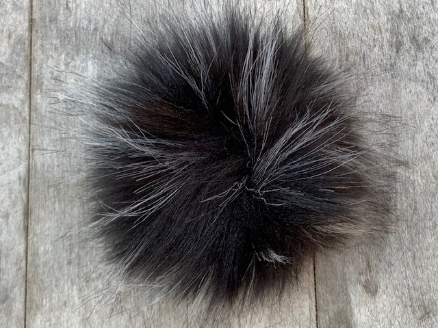 4" Furreal Pom "Mantled Guereza" - 100% Acrylic Extra Soft Vegan Fur Pom Pom