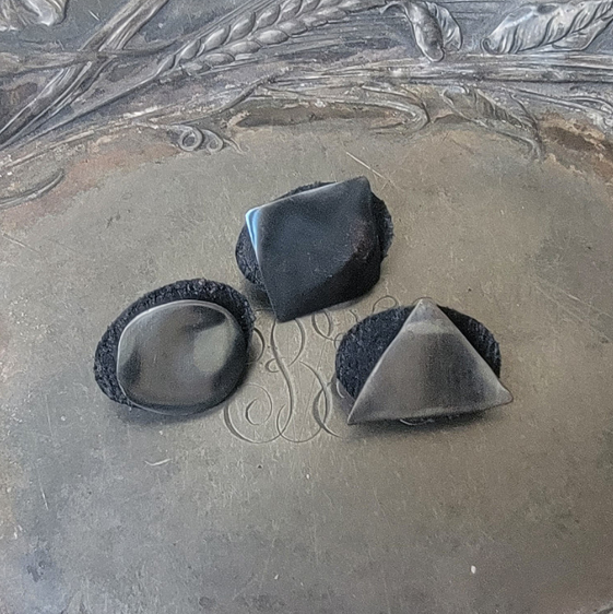 Black Midcentury Modern Stud Buttons - Set of 3 in Reusable Tin