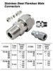 IMPA 734307 Male stud coupling AISI316TI 8MM 3/8"BSPP 315BAR