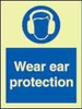 IMPA 335722 Mandatory sign - Wear Ear protection 20x15 cm