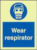 IMPA 335731 Mandatory sign - Wear Respirator 20x15 cm