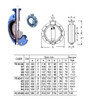 IMPA 756360 Monoflange Butterfly Valve - Ductile Iron - Bronze Disc - NBR Seat - DIN PN10/16 - long serie - lever operated 125