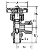 IMPA 752164 NEEDLE VALVE ANGLE BSP MALE X BSP FEMALE JIS BRASS 1/2 X 1/2