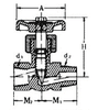 IMPA 752157 NEEDLE VALVE BSP MALE X BSP FEMALE BRASS 1/4" 50 MM PN100
