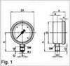 IMPA 653101 PRESSURE GAUGE GLYCERINE FILLED DIA: 63MM G1/4" BOTTOM A-TYPE RANGE: -1/+1,5 BAR