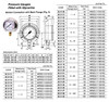IMPA 653167 PRESSURE GAUGE GLYCERINE FILLED DIA: 80MM G1/4" BOTTOM B-TYPE RANGE: 0-6 BAR