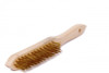 IMPA 510667 Brass wire handbrush, straigh handled wire brush with a length of 235 mm, average 4 x 20 rows. TETRA