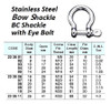 IMPA 233605 SCREW PIN BOW SHACKLE 16x16x32mm STAINLESS STEEL