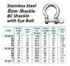 IMPA 233608 SCREW PIN BOW SHACKLE 19x19x38mm STAINLESS STEEL