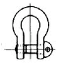 IMPA 231454 SCREW PIN BOW SHACKLE GALV. 16x16x32mm  (0,8 ton)
