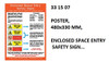 IMPA 331507 Self adhesive poster - Enclosed space entry safety signs