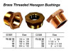 IMPA 732222 BUSHING HEXAGON 3241 BRASS BSP 1 1/2"x 1 1/4"